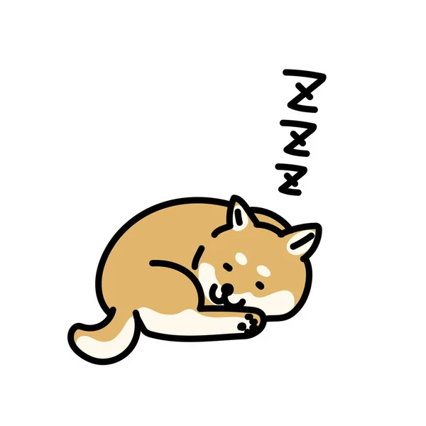 Illustration Shiba Inu Who Sleeps Deeply — 图库矢量图片