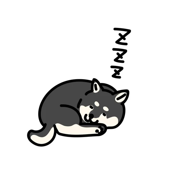 Illustration Shiba Inu Who Sleeps Deeply — Archivo Imágenes Vectoriales