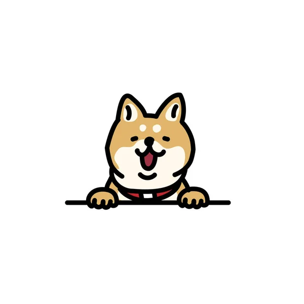 Shiba Inu Illusztrációja Aki Boldognak Tűnik — Stock Vector