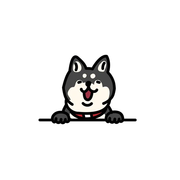 Ilustração Shiba Inu Que Parece Feliz — Vetor de Stock