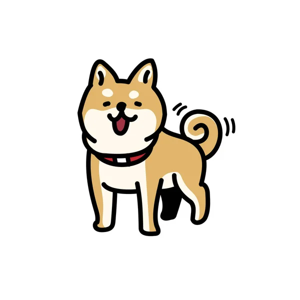 Simple Cute Smile Illustration Shiba Inu — 스톡 벡터