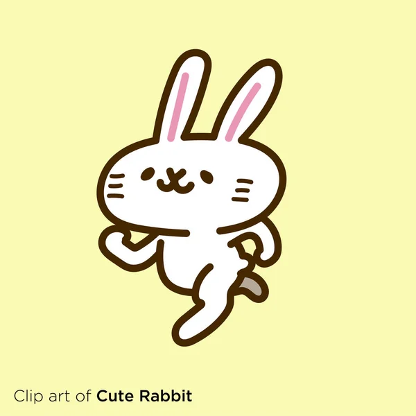 Rabbit Character Illustration Series Run — 图库矢量图片