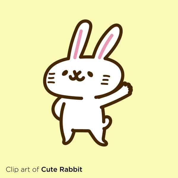 Illustration Rabbit Characters Raise Hands — 图库矢量图片