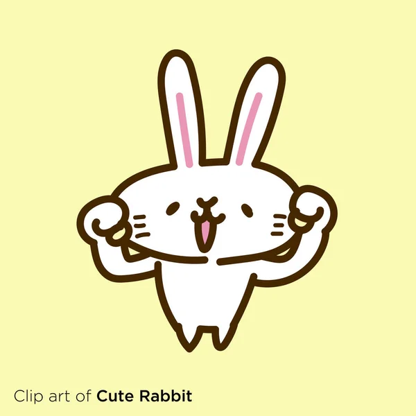 Rabbit Character Illustration Series Motivation — 图库矢量图片