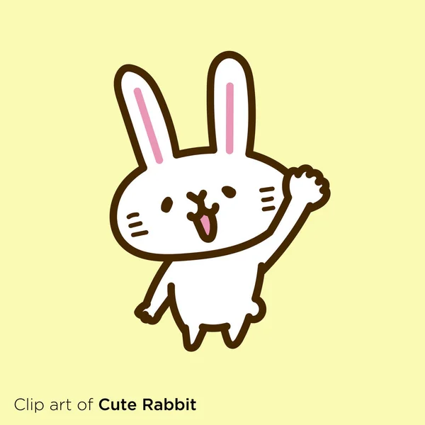 Rabbit Character Illustration Series Greetings — 图库矢量图片