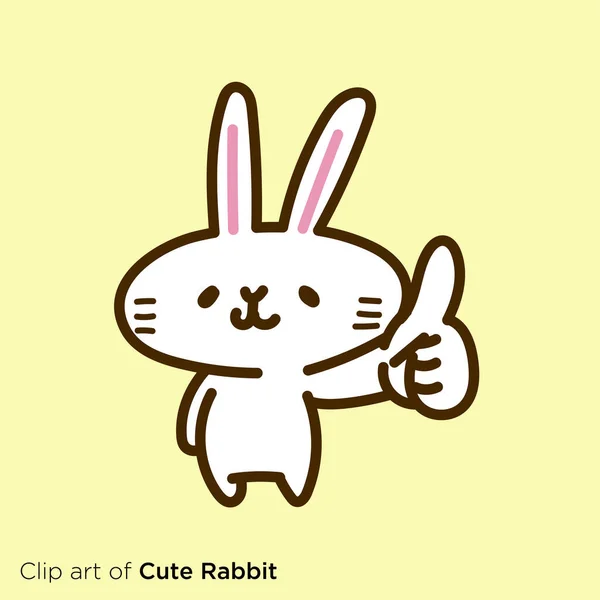 Rabbit Character Illustration Series Good Sign —  Vetores de Stock