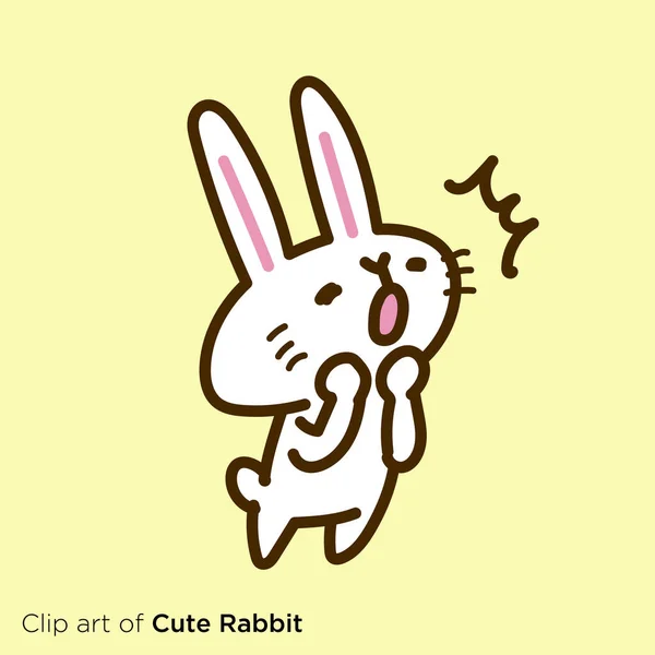 Rabbit Character Illustration Series Surprise — Stok Vektör