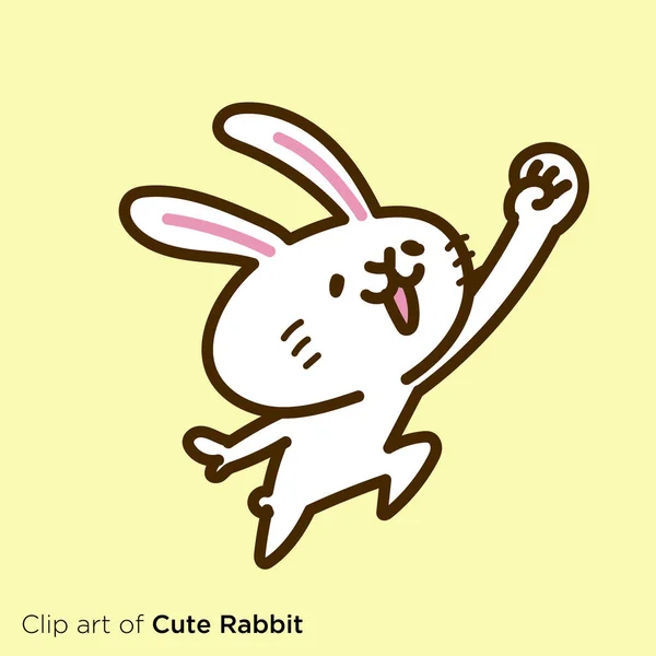 Rabbit Character Illustration Series Motivation — Image vectorielle