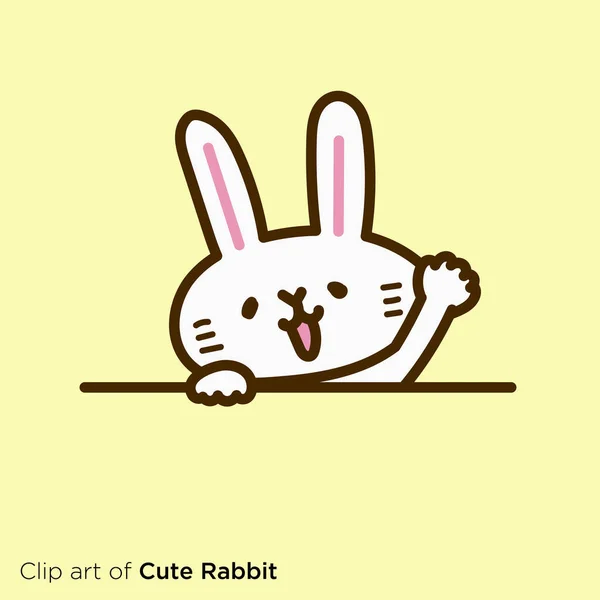 Hasenfigur Illustration Serie Kaninchengruß Durch Wände — Stockvektor