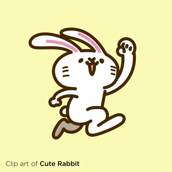Rabbit Character Illustration Series Jump — Stok Vektör