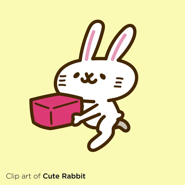 Kaninchen Charakter Illustration Serie Entspannendes Kaninchen — Stockvektor