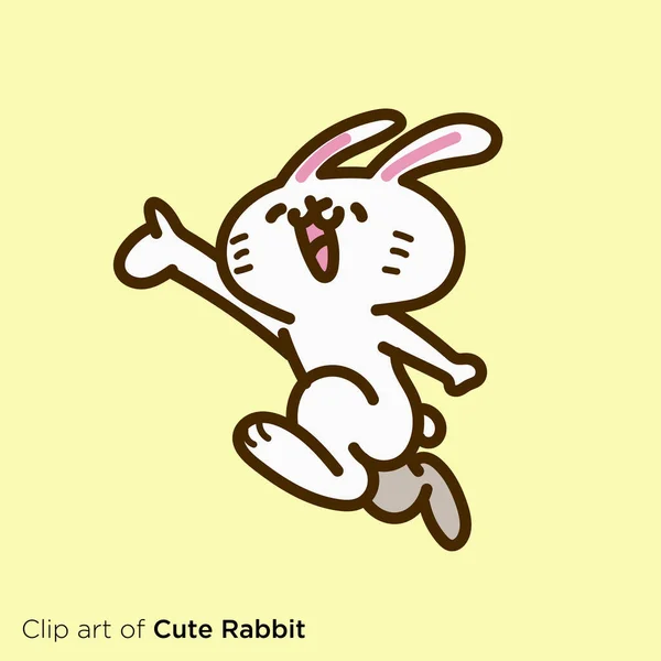 Rabbit Character Illustration Series Jump Sagest — Διανυσματικό Αρχείο