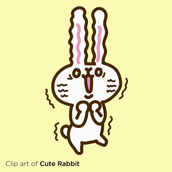 Rabbit Character Illustration Series Trembling Rabbit —  Vetores de Stock