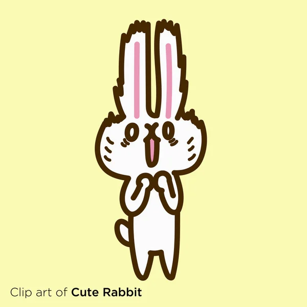 Rabbit Character Illustration Series Surprising Rabbit — 스톡 벡터