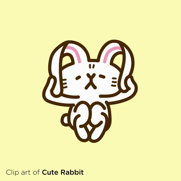 Tavşan Karakteri Çizim Serisi Kulakları Tıkayan Tavşanlar — Stok Vektör