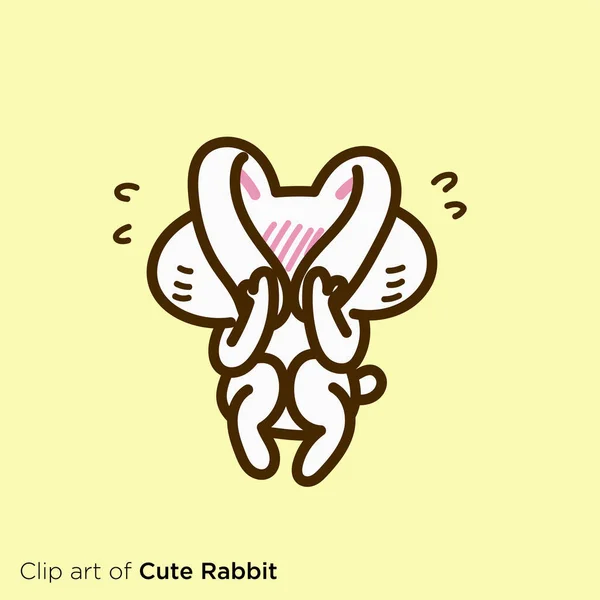 Rabbit Character Illustration Series Shy Rabbit — Stock Vector