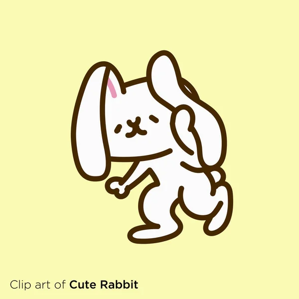 Rabbit Character Illustration Series Rabbit Peeking Ears — 图库矢量图片