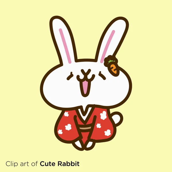 Rabbit Character Illustration Series Rabbit Greet New Year — 스톡 벡터