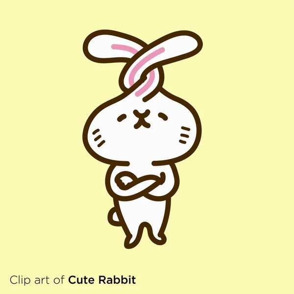 Rabbit Character Illustration Series Rabbit Think — Stockvector
