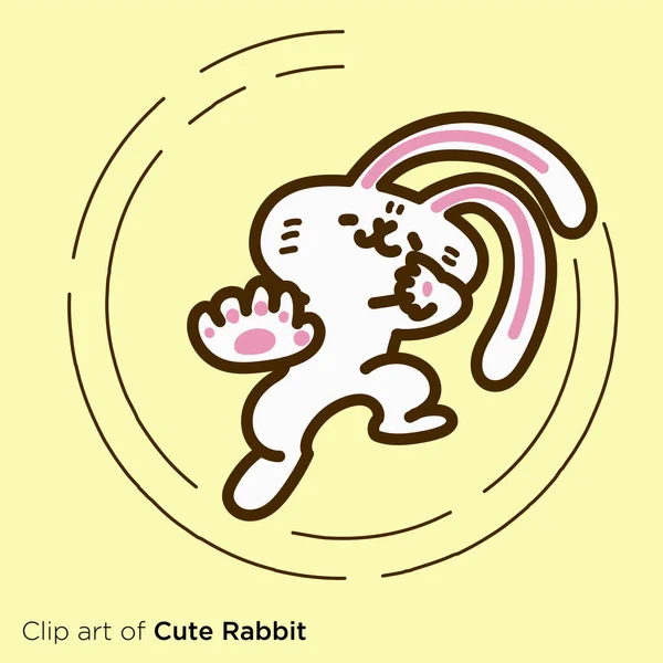 Rabbit Character Illustration Series Rabbit Dancing Kabuki — Stock Vector