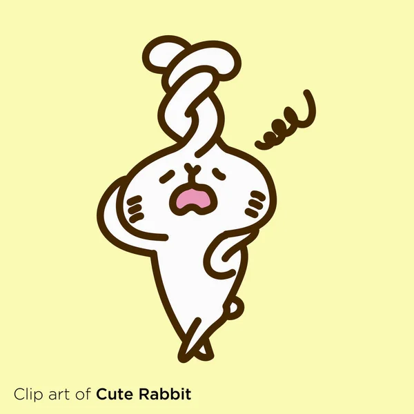 Rabbit Character Illustration Series Rabbit Think — Stockvektor