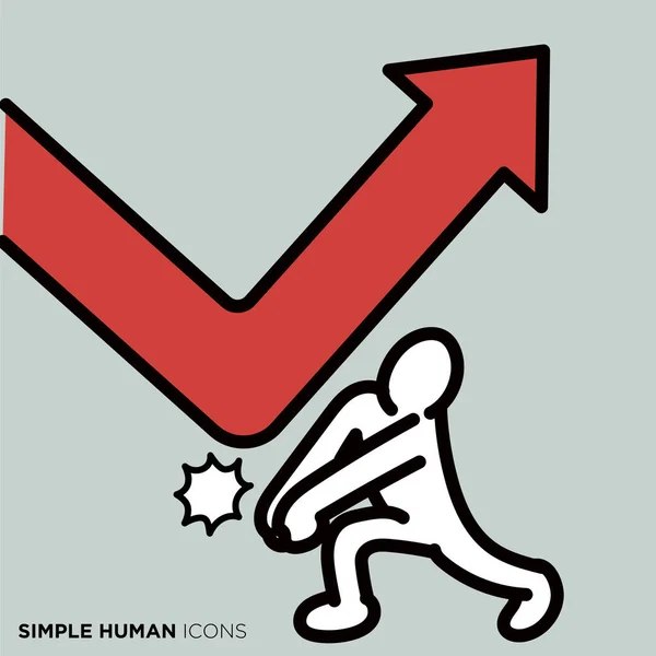 Simple Human Icon Series People Who Recover Shaped Receiving — ストックベクタ