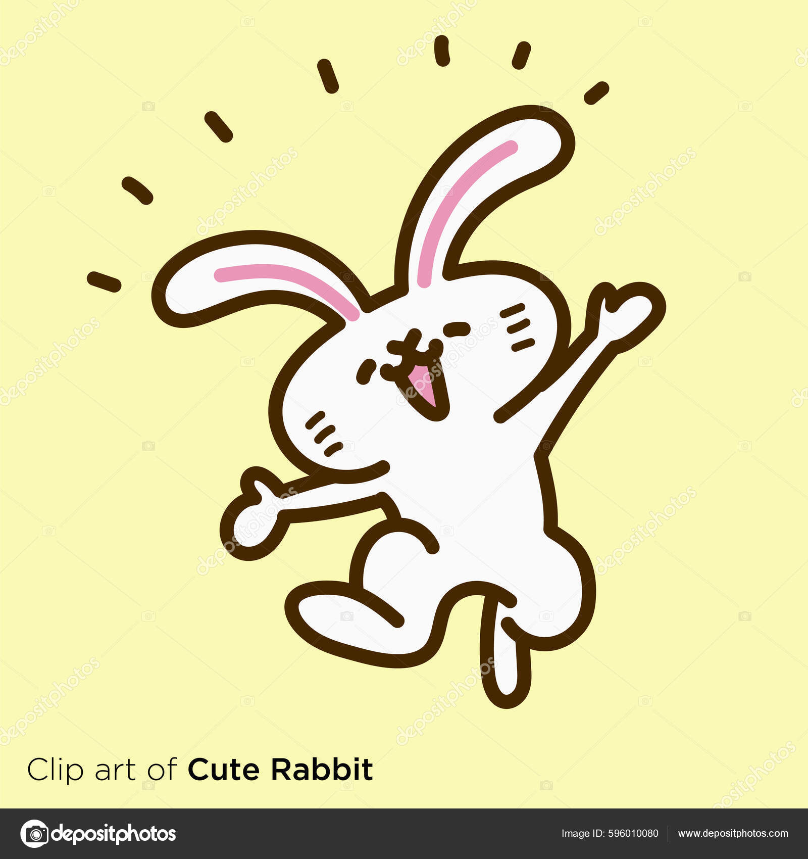 Rabbit Character Illustration Series Jump Delight Stock Illustration by