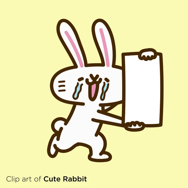 Серія Ілюстрацій Персонажів Кролика Rabbit Placard — стоковий вектор