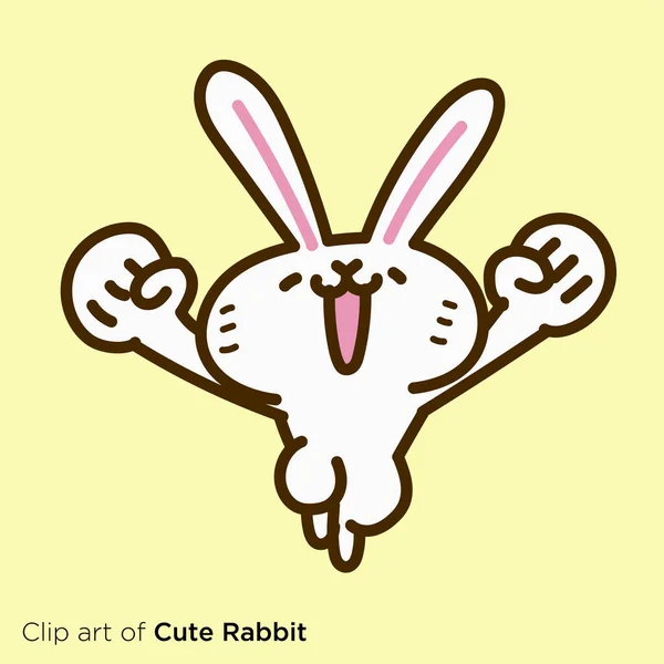 Rabbit Character Illustration Series Rabbit Full Energy — Image vectorielle