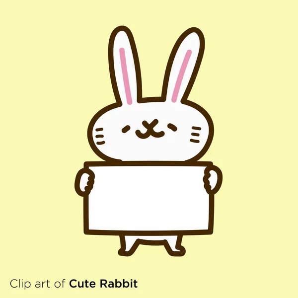 Rabbit Character Illustration Series Rabbit Placard — Stok Vektör