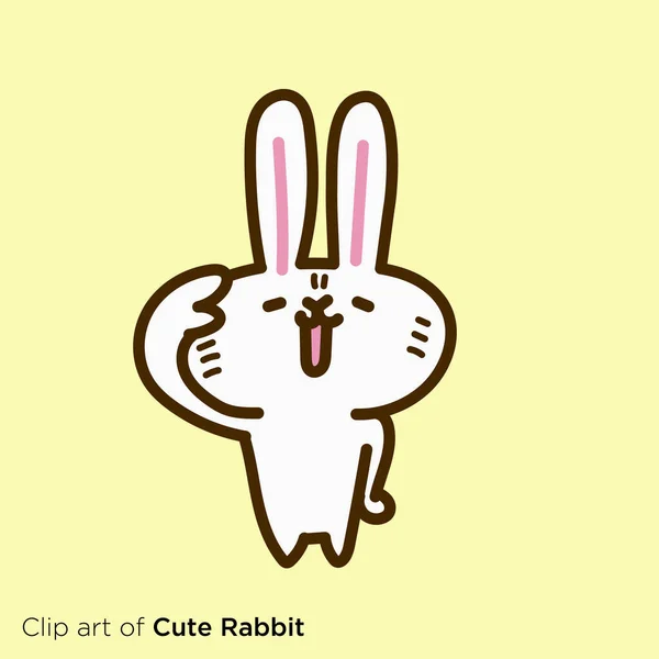 Rabbit Character Illustration Series Salute Rabbit — Stock Vector