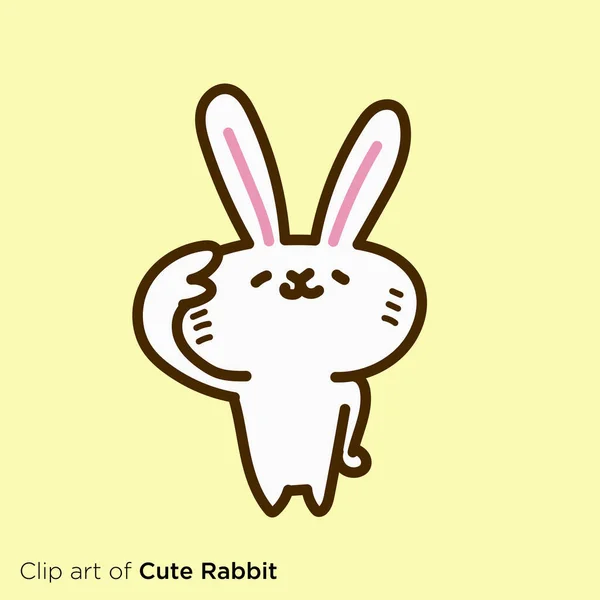 Rabbit Character Illustration Series Salute Rabbit — 스톡 벡터