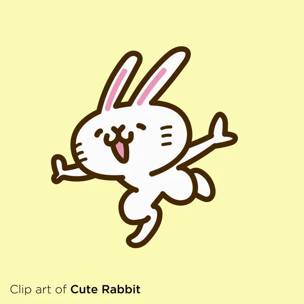 Rabbit Character Illustration Series Running High Tension Rabbit — Stockvector