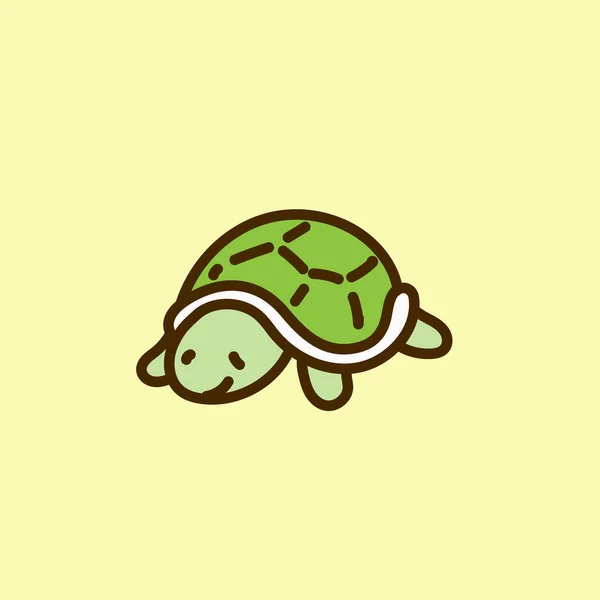 Cute Illustration Walking Turtle — 图库矢量图片