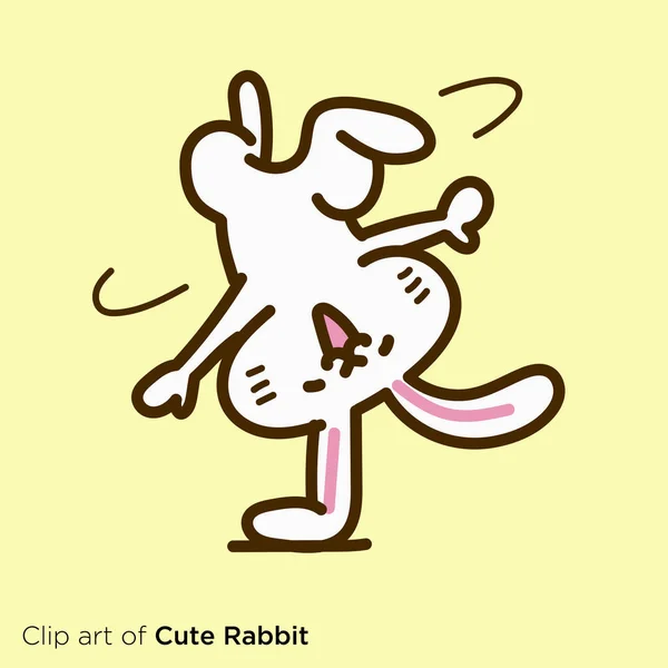 Rabbit Character Illustration Series Break Dance Rabbit — Vector de stock