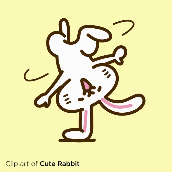 Rabbit Character Illustration Series Break Dance Rabbit — Stockvector