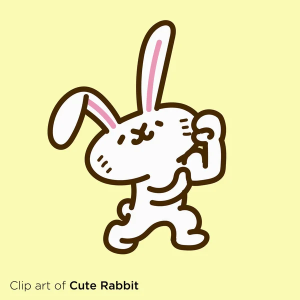 Rabbit Character Illustration Series Rabbit Boasting Muscles — 图库矢量图片