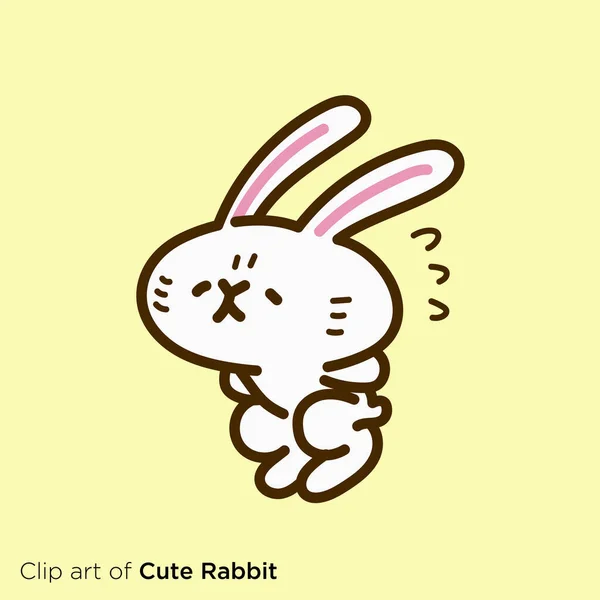 Rabbit Character Illustration Series Rabbit Jump — 스톡 벡터