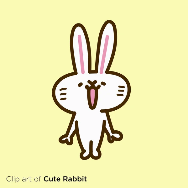 Rabbit Character Illustration Series Rabbit Standing Smile — Archivo Imágenes Vectoriales