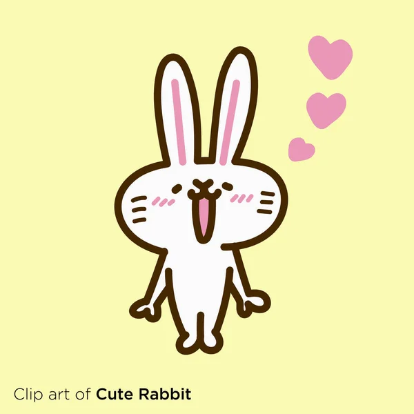 Rabbit Character Illustration Series Happy Rabbit — Stok Vektör