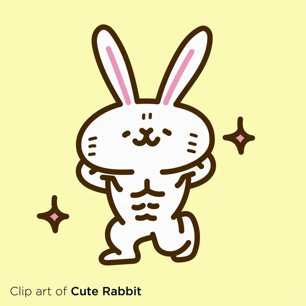 Rabbit Character Illustration Series Rabbit Who Succeeded Dieting —  Vetores de Stock