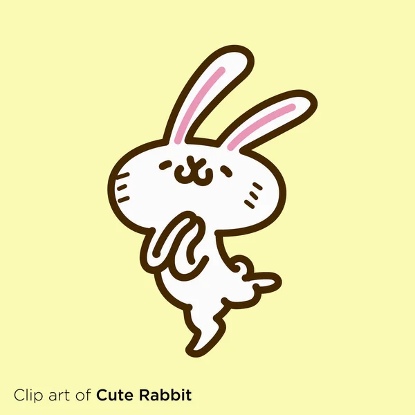 Rabbit Character Illustration Series Happy Rabbit — 图库矢量图片