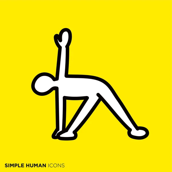 Simple Human Icon Series Yoga Pose Stretch Your Body — Stok Vektör