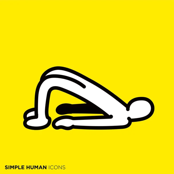 Simple Human Icon Series Yoga Bridge Pose — Stok Vektör