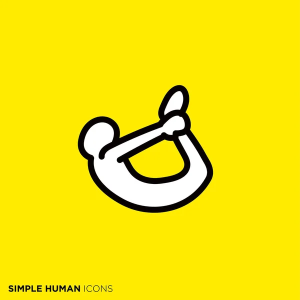 Simple Human Icon Series Yoga Bow Pose — ストックベクタ