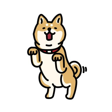 Simple and cute delight illustration of Shiba Inu