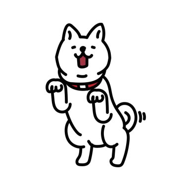 Simple and cute delight illustration of Shiba Inu