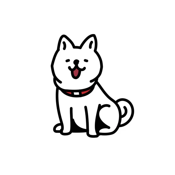 Illustration Simple Cute Shiba Inu Sit — ストックベクタ