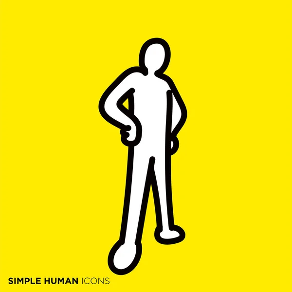 Simple Human Icon Series Person Who Diagonal — Stockvektor