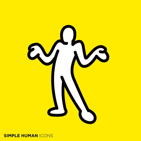 Simple Human Icon Series Stunning Person — Stok Vektör